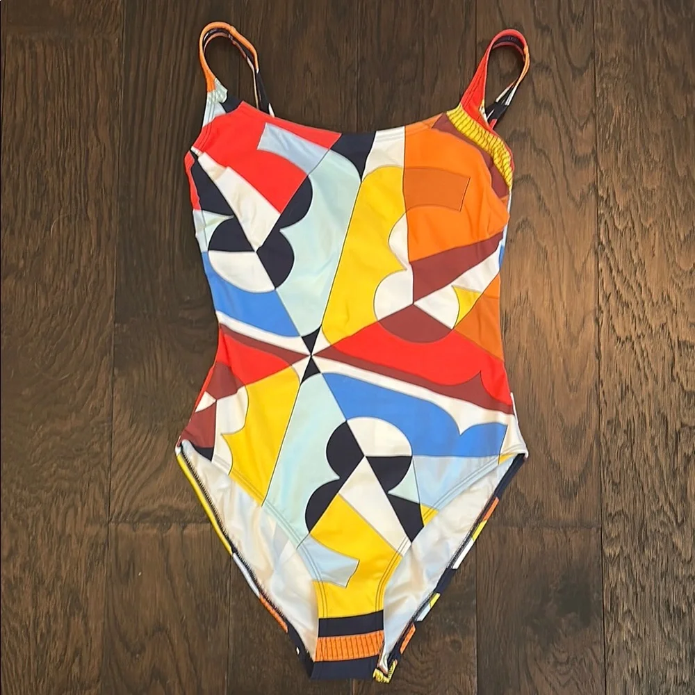 NWT Tory Burch Rose des Vents One Piece Tank Swimsuit – Size Small - Picture 3 of 6